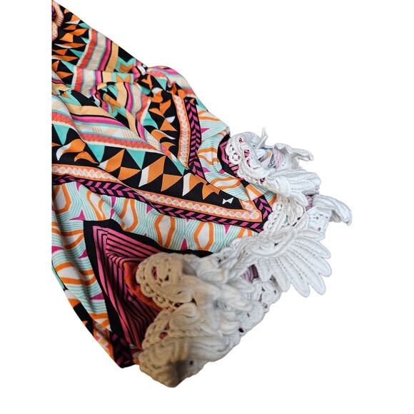 R Rauge Dress Womens Size 3x Boho Print Crocheted Hem Sleeves Chevron (794) - Picture 7 of 8